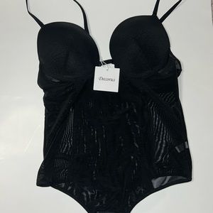 Decorus Women's Low Back Shapewear Tummy Control Deep V Neck Backless